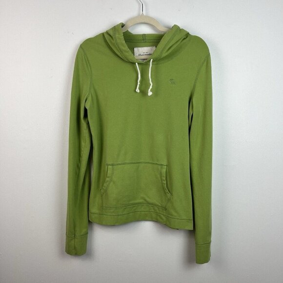 Abercrombie And Fitch Hooded‎ Pullover Shirt Womens L Green Lightweight Y2K - Picture 1 of 11